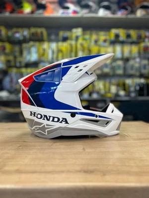 NEW ALPINESTARS SM5 HONDA MOTOCROSS ENDURO HELMET 2026 ECE2206 ATV DHMTB WHITE - Image 1 of 4