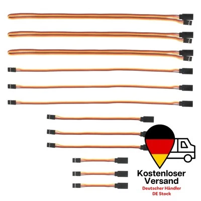 12x 3-Pin RC Servo-Verlängerungskabel Buchse–Stecker für Servo - Bild 1 von 4