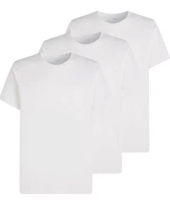 Paquete de 3 camisetas para hombre Calvin Klein manga corta cuello redondo algodón blanco grande - Imagen 1 de 7