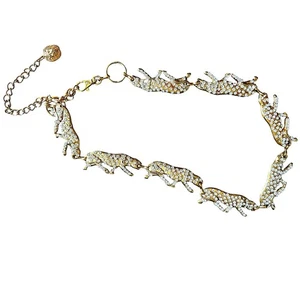 Vintage Rhinestone & Gold Tone Leopard Belt From The Estate Of Janis Paige - Picture 1 of 5