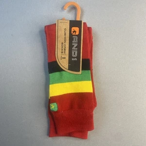 NEW AND1 Cushion Crew Socks. 1 Pair, 10-14, Shoe Sz 6-12.5, Red, Green, Yellow - Picture 1 of 10