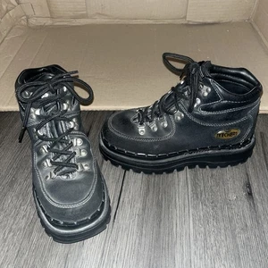 VTG Skechers Jammers Womens Boots Sz 7 Black Y2K Chunky Lug Sole Platform Shoes - Picture 1 of 7