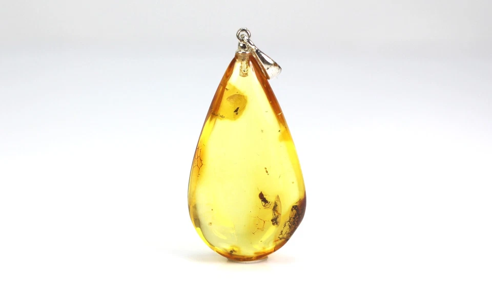 Ciondolo ambra baltica con grande PICCOLO RAGNO inclusione insetti Argento 92... - Immagine 1 di 4