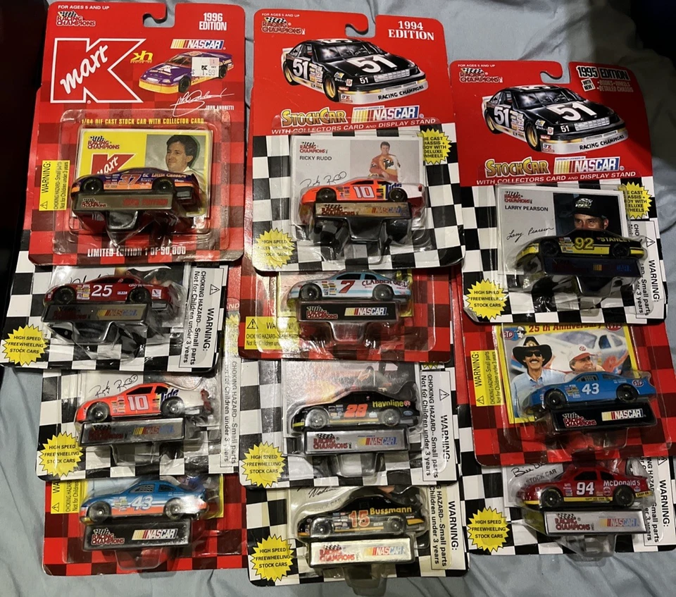 Lot of 11 Racing Champions NASCAR 1:64 Diecast Stock Cars NEW Vintage 1994-1996 - Image 1 of 4