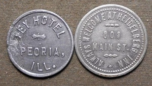 D651 2-Peoria IL: Fey Hotel – 10c + Always Welcome At Heidelberg Inn, 801 Main S - Picture 1 of 2