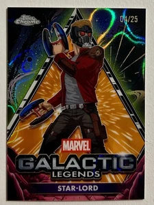 2025 Topps Chrome Marvel Galactic Legends SSP #GL-6 Star-Lord Orange Lava /25 - Picture 1 of 2