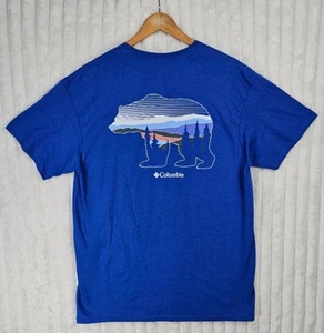 Columbia Sportswear Company Blue Bear Graphic T-Shirt Size Large NWT - Picture 1 of 6