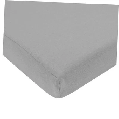  Paquete ajustable y sábana de juego 100 % algodón natural 39" x 27" - suave y gris Foto 1 de 4