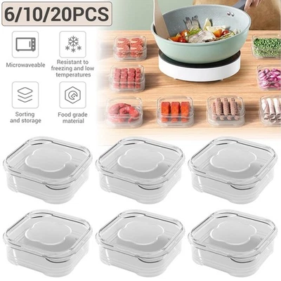 6-20PCS Clear Plastic Takeaway Food Containers & Lids Microwave And Freezer Safe - Image 1 of 4