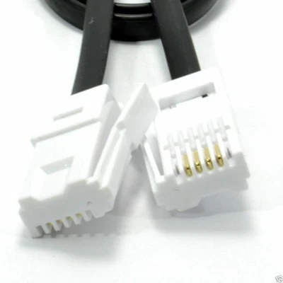 BT 4 Draht 431A Stecker auf Stecker Telefonkabel Kabel Kabel 1m/2m/3m/5m schwarz/weiß - Bild 1 von 4