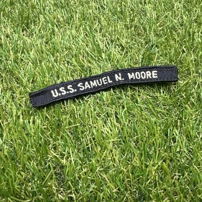 Parche USS Samuel N. Moore Ship Naval Navy Tab Rocker Ribbon 4 3/4" Foto 1 de 3
