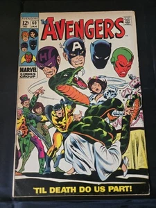 Marvel Comic Avengers #60 Jan. 1969 Silver Age Wedding of Yellowjacket and Wasp - Picture 1 of 7