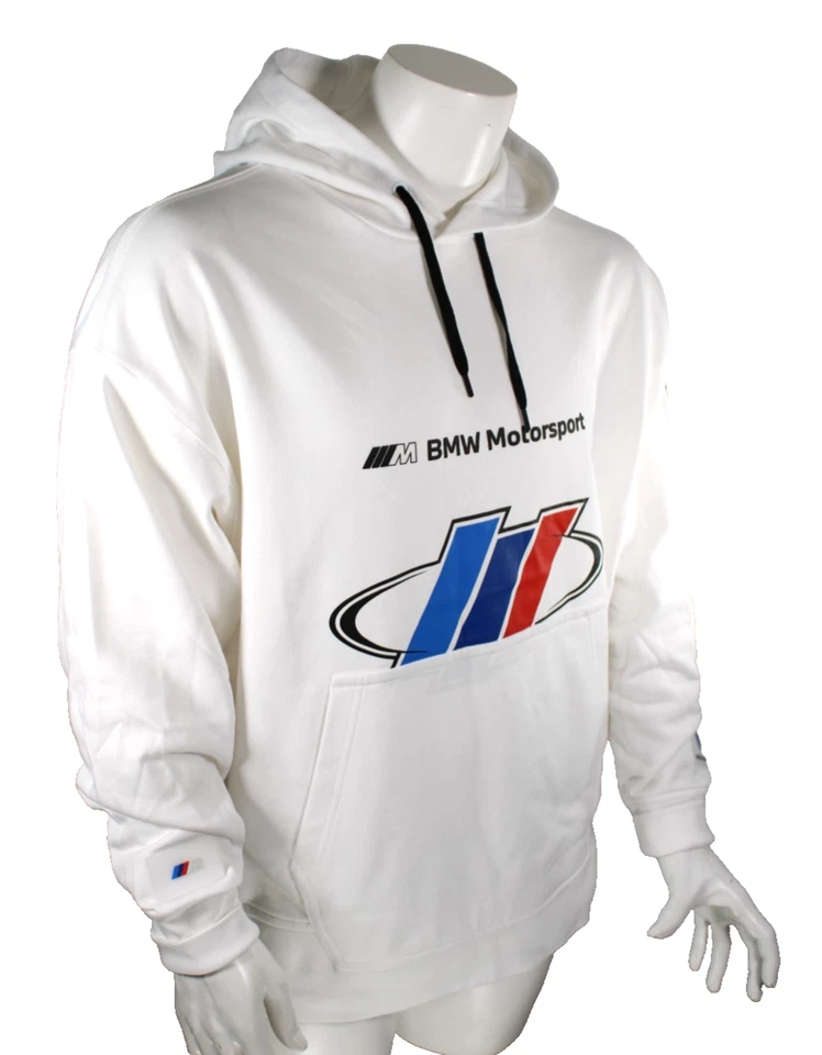 BMW Motorsport M3 by PUMA Size XL White Cotton Blend Hoodie Sweatshirt