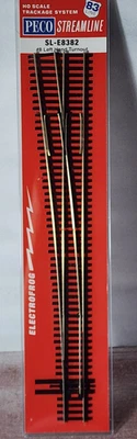 Left Hand #8 Turnout Code 83 Nickel Silver PECO SL-E8382 Electrofrog HO Scale - Image 1 of 4