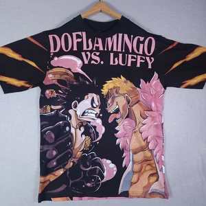 One Piece T-Shirt Mens XL AOP Modern Double Sided Anime Luffy Doflamingo - Picture 1 of 8