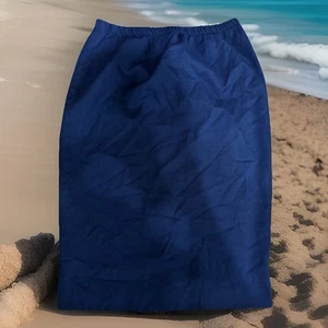 De Colección Años 80 Woolite Azul Marino 12 Falda Elástica Lápiz Hasta la Rodilla Abuela Conoce Núcleo - Imagen 1 de 4