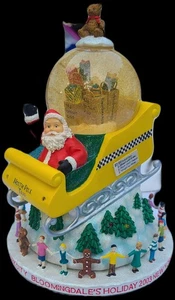 Vintage Bloomingdale’s Holiday 2003 NYC Snow Globe North Pole Taxi Open Box - Picture 1 of 7