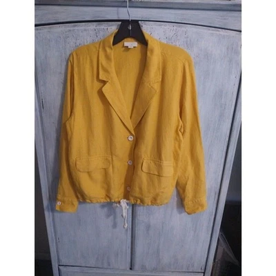 J. Jill  linen tie rope  jacket Yellow Boho Beachy Summer xs - Image 1 of 4