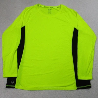 Lauren Ralph Lauren Shirt Womens XL Neon Yellow Black Long Sleeve Athletic Top - Image 1 of 4