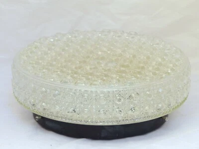 Superbe Plafonnier ancien Verre Pressé 1950 Lustre Antique Chandelier 31cm - Photo 1/4