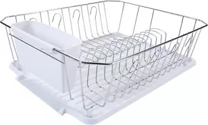 Countertop Dish Rack Drying Rack Cutlery Basket & Drainboard Tray Space Saving - Picture 1 of 8