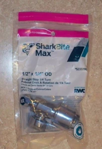 SHARKBITE Max 1/4 TURN STRAIGHT STOP VALVE - 1/2"X 1/4" PUSH FIT - Picture 1 of 1