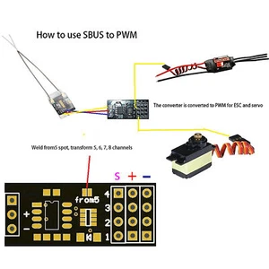 Für Frsky SBUS zu PWM Decoder servo Steering Gear Micro Mini Empfänger Receiver - Bild 1 von 4