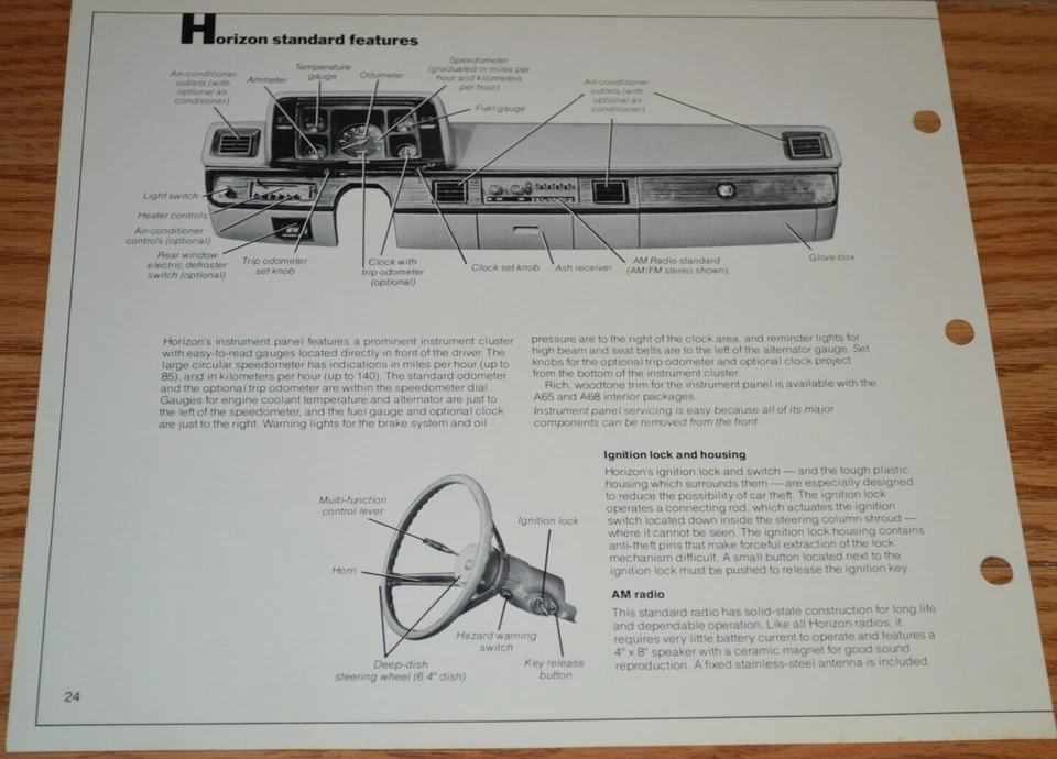 Plymouth Horizon Dash 1978 cuenta con distribuidor original solo hoja de información 78 Foto 1 de 1