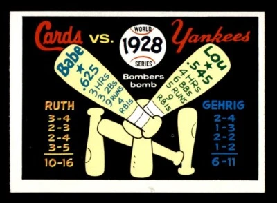 1970 Fleer World Series Baseball #25 1928 Cards vs Yankees EX/MT - Image 1 of 2