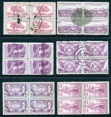 Stamps United States, Scott # 772-784 used blocks of four and souvenir sheet - Image 1 of 2