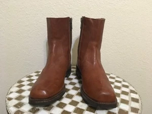  BROWN FRYE  BROWN HIPSTER DISCO SQUARE TOE DANCE BOOTS 10.5 D - Picture 1 of 9