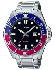 Casio MDV107D-1A3 Men's Diver's Style 200 M Pepsi Dive MDV-107D Steel Watch - Picture 1 of 4