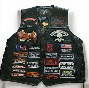 NWT Diamond-Plate BUFFALO LEATHER MOTORCYCLE VEST - Picture 1 of 15