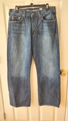 Guess Jeans Men's Size 33x30 Blue Denim Bootcut Distressed Made In Mexico Grunge - Image 1 of 4