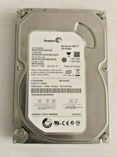 Hard Disk 320GB SEAGATE BARRACUDA 7200.11 SATA 3,5" PARZIALMENTE FUNZIONANTE - Immagine 1 di 1