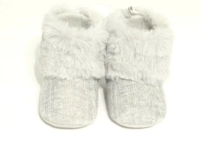 Botas de malha Stepping Stones cinza bebê pele sintética e cabo tamanho 9-12 meses  - Imagem 1 de 4