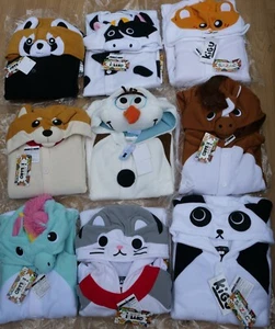 Kids Animal all in one Pajamas Age 4-6 Panda Cat Rabbit Cow Bat Owl etc Sazac - Picture 1 of 34