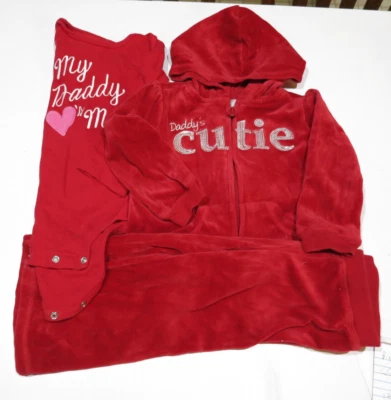 3 piezas Koala Niños Rojo Suave/Traje/Vellón/Velour Niña/Niño 24 meses Foto 1 de 4