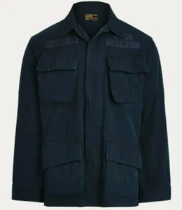Polo Ralph Lauren 39 Naval USRL Patch RIpstop Overshirt Jacket Navy Size Medium  - Picture 1 of 13