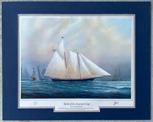 Tim Thompson - Yachts of the America's Cup "The Schooner" signierte Lithographie - Bild 1 von 7