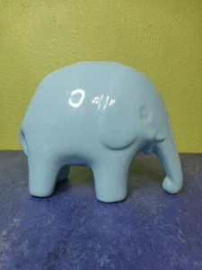 Vintage Ceramic Elephant Bank Blue 70's-80's - Picture 1 of 7