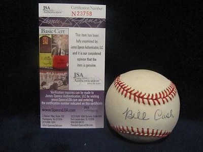 Bill Cash Autographed Official National League (White) Baseball - JSA Cert - Image 1 of 4