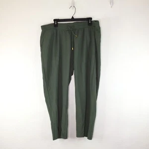 R. Sofia Jogger Pants Women 3X Green Pockets Waist Tie Pull-On Activewear - Picture 1 of 8