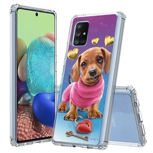 Dachshund Slim Shockproof Case Flexible Bumper Cover for Samsung Models - Picture 1 of 6