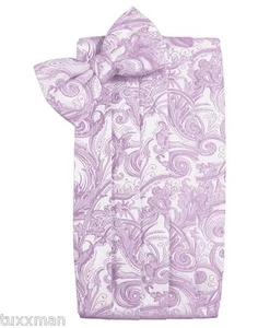 NEW Cardi Heather Lavender Paisley Tuxedo Tux Cummerbund Bow tie Hankie.TUXXMAN - Picture 1 of 2