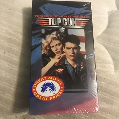 Top Gun (VHS, 1996) Paramount Hype Sticker Tom Cruise Kelly McGillis New Sealed Foto 1 de 4