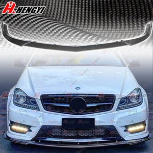 Front Lip Splitter Carbon Fiber Look Fits Mercedes W204 C300 2011-2014 Sport - Picture 1 of 8