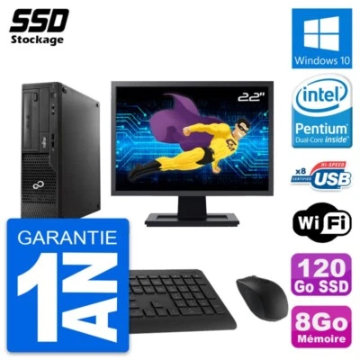 PC Fujitsu E510 Dt Pantalla 22" Pentium G2020 RAM 8Go SSD 120Go Windows 10 Wifi - Imagen 1 de 4