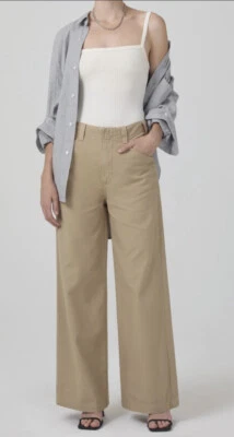 Citizens of Humanity Paloma Utility Trouser In Khaki Classic Size 29 Beige - Image 1 of 4