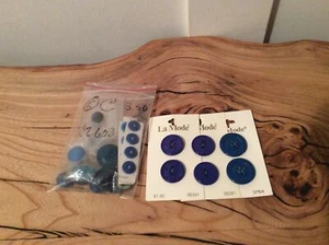 Lot La Mode Buttons Blue X2 38381 & 3764 3 cards New And Lots Of Loose Extras - Picture 1 of 6